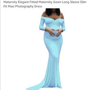 Elegant blue Maternity Dress